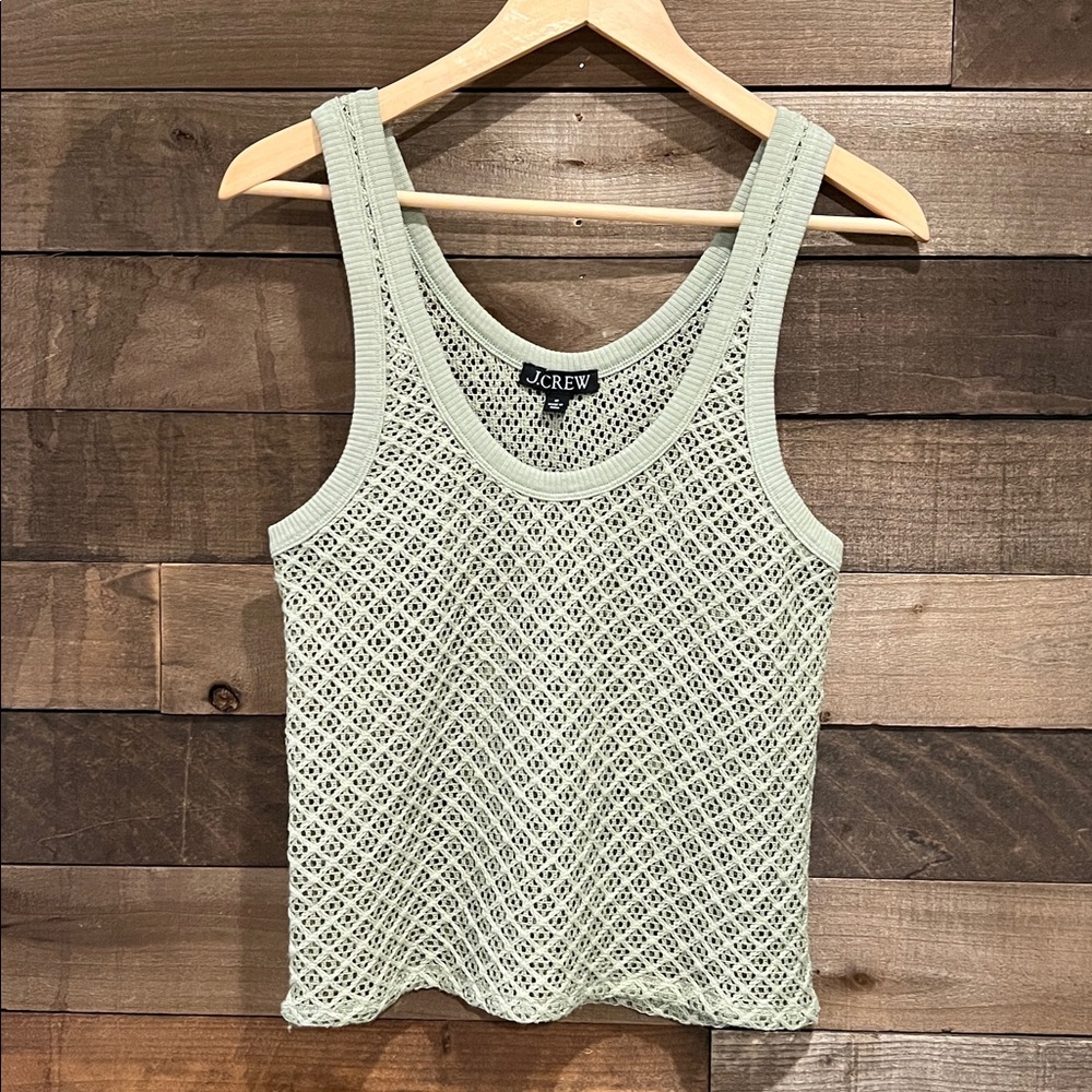 J. Crew Women's Crochet Tank Top in Sage Green - Picture 2 of 7